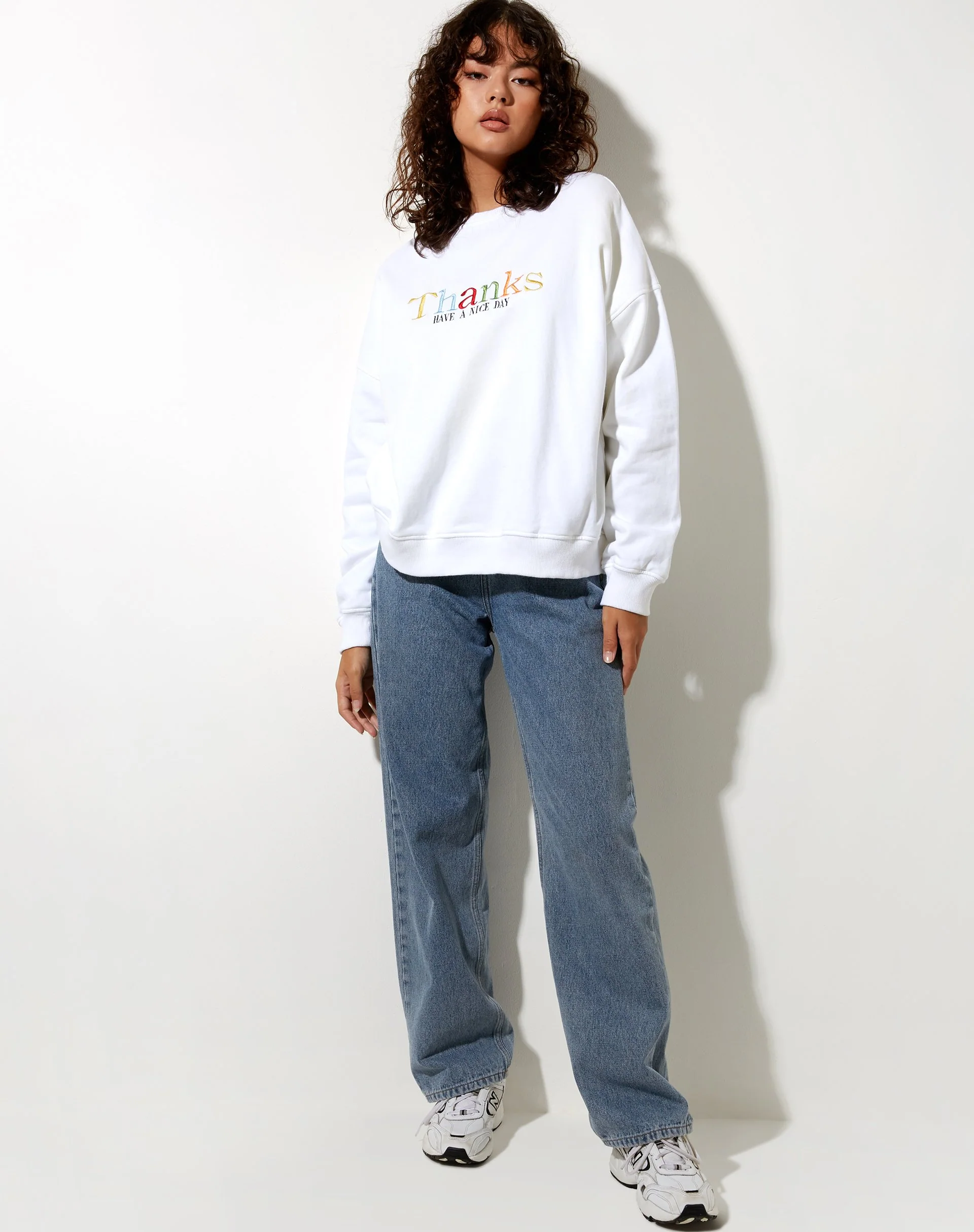 Ted Sweatshirt in Weiß Thank You Have A Nice Day Embro - Image 3