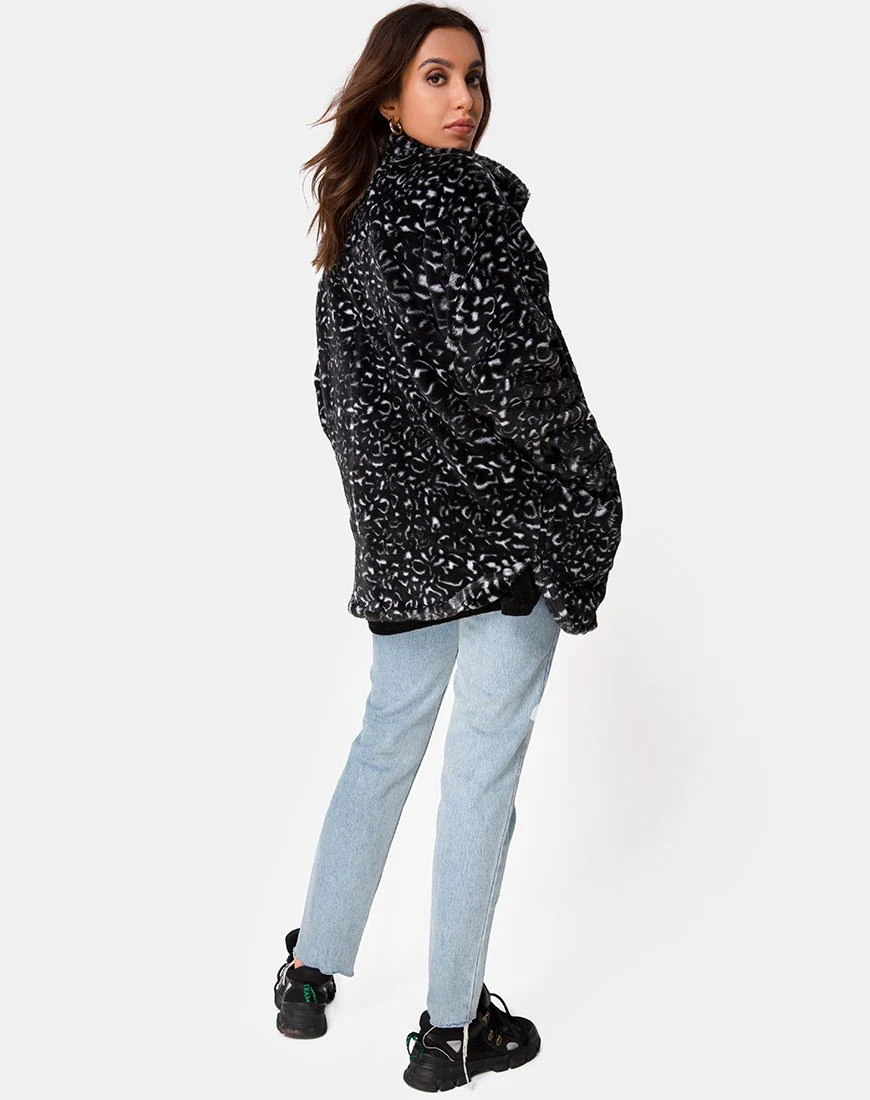 Teddybär Pelzmantel in Schwarz Leopard - Image 4