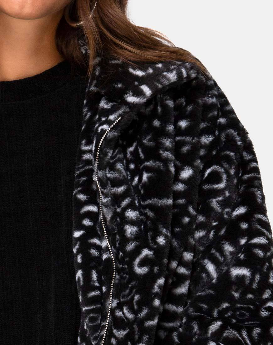 Teddybär Pelzmantel in Schwarz Leopard - Image 5
