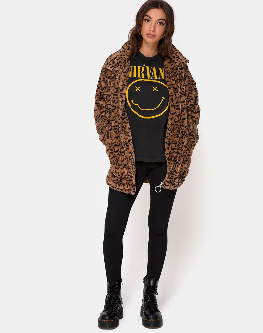 Teddybär Pelzmantel in Braun Leopard - Image 3
