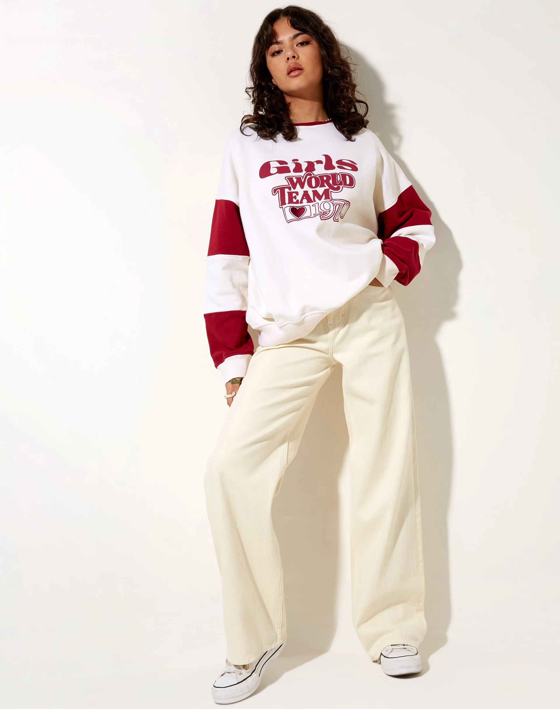 Tetty Sweatshirt in Elfenbeinrot Adrenaline Girls World Team - Image 3