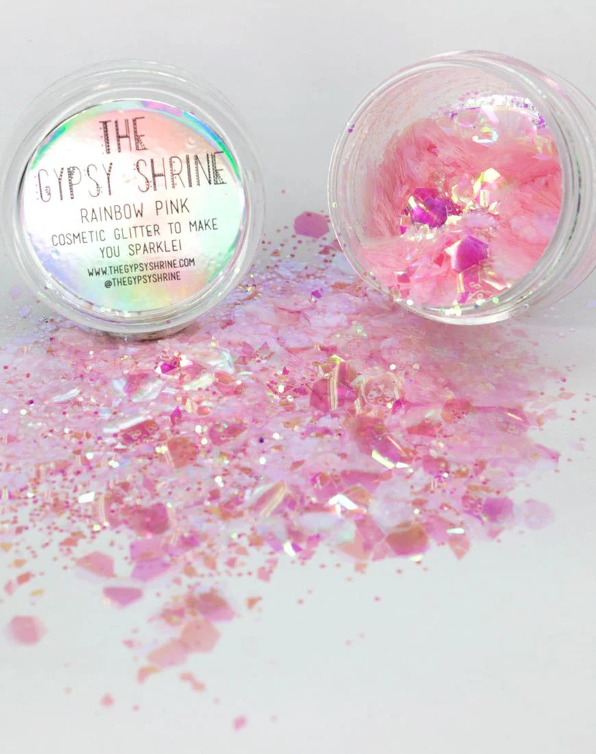 Der Zigeunerschrein Regenbogen rosa Glitzertopf