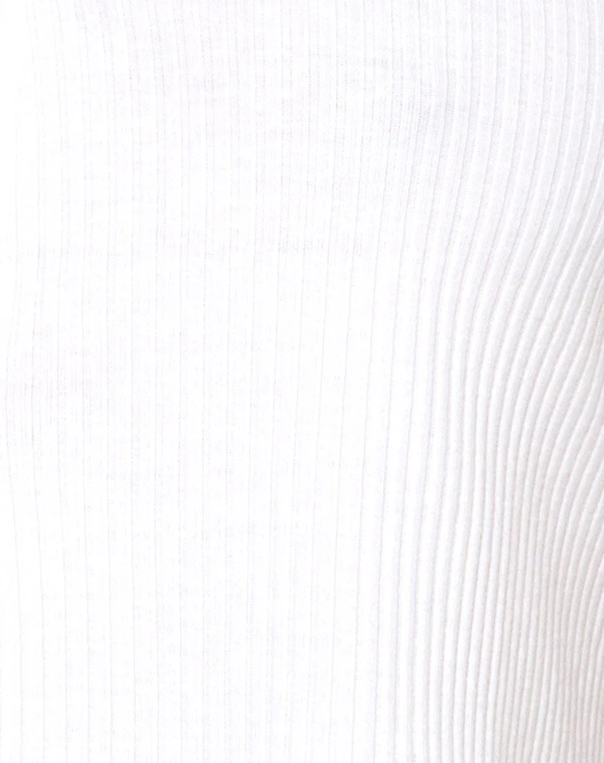 Tiery Crop Top in Rib Elfenbein - Image 5