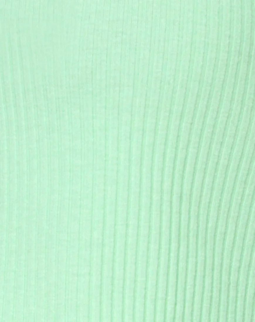 Tiery Crop Top aus Rippe Neo Mint - Image 5