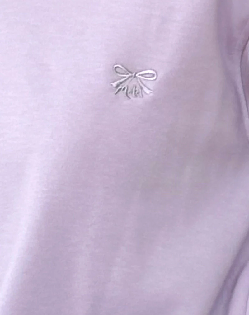 Tillie Pullover in Violett mit grauer Schleifenstickerei - Image 5