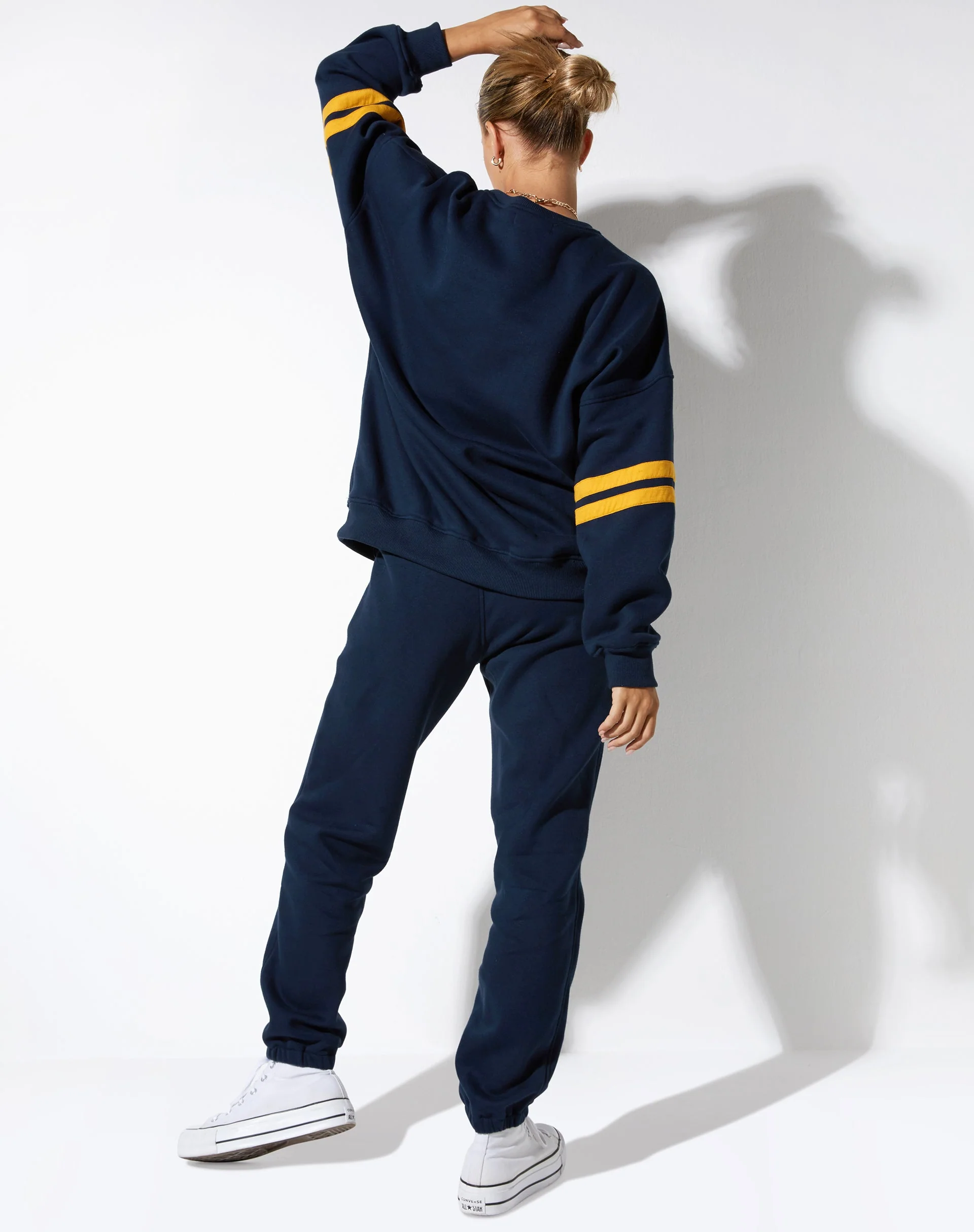 Tim Sweatshirt in Marineblau Citrus Streifen Fußball 1999 - Image 4