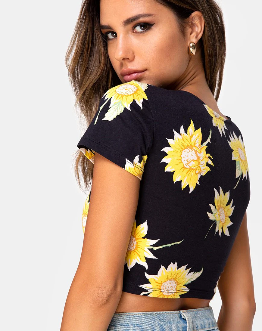 Tindy Crop Top in Sunny Days Schwarz - Image 2
