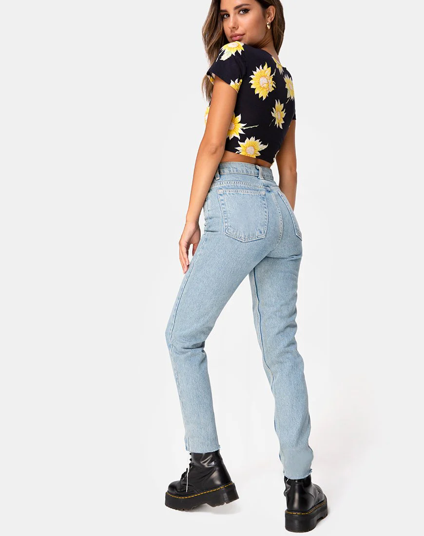 Tindy Crop Top in Sunny Days Schwarz - Image 4