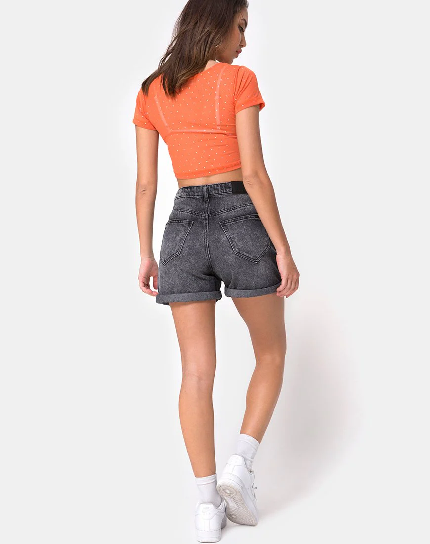 Tindy Crop Top aus Kristallnetz Orange - Image 4