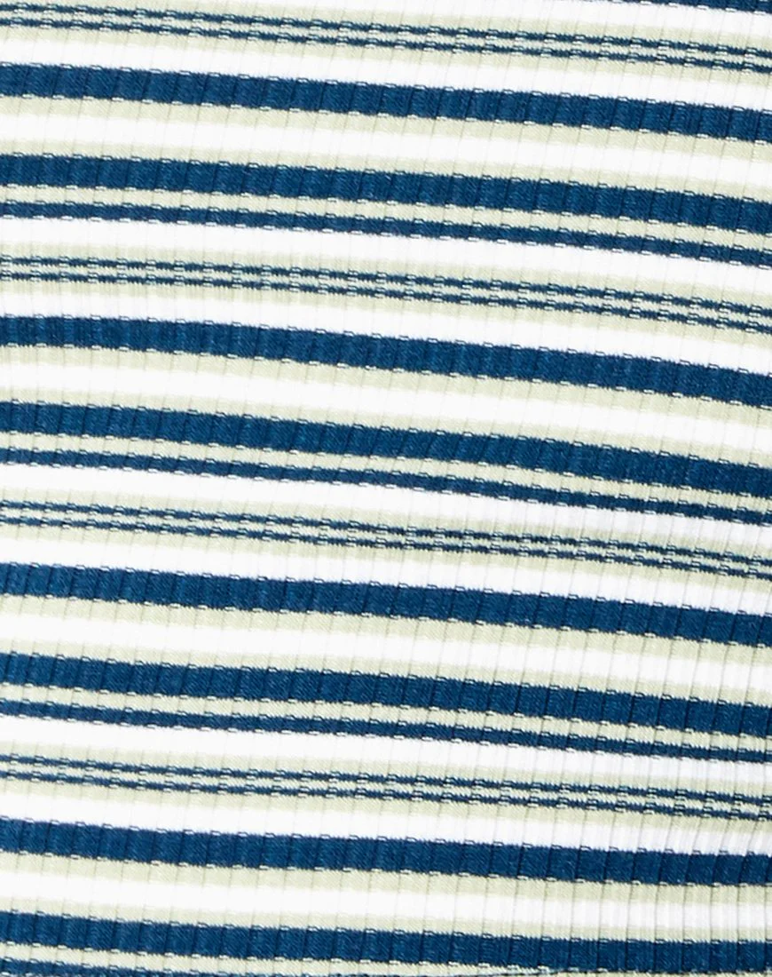Tindy Crop Top in Dunkelgrün Hellgrün und Weiß - Image 5