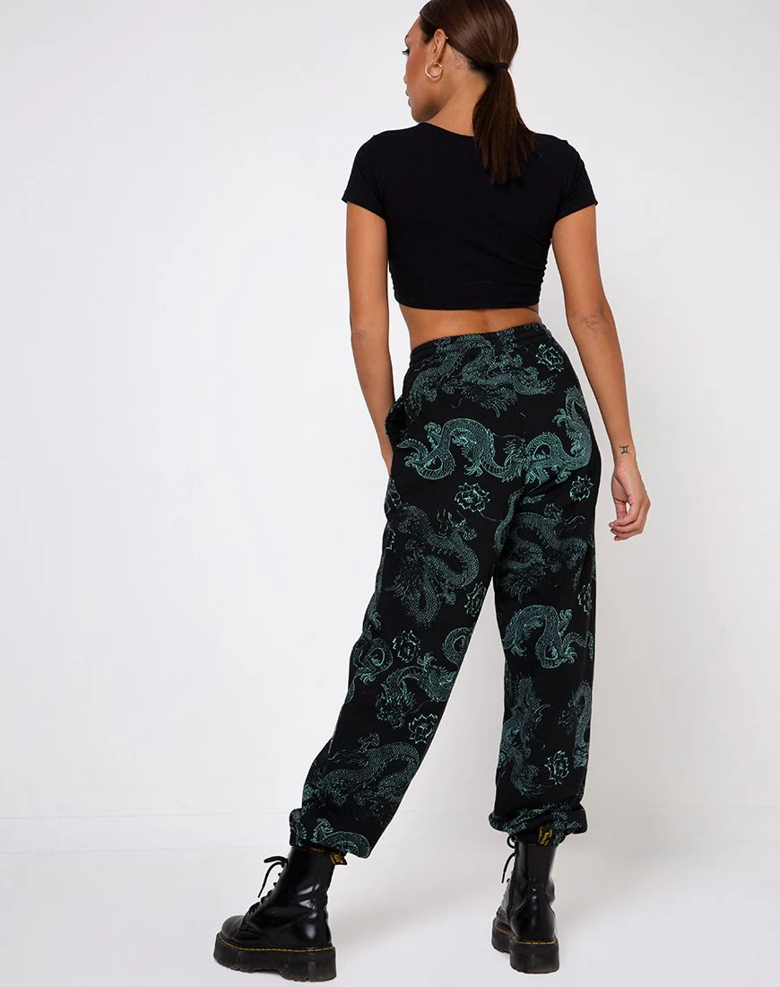Tindy Top Dragon Flower Schwarz und Mint Platzierung - Image 5