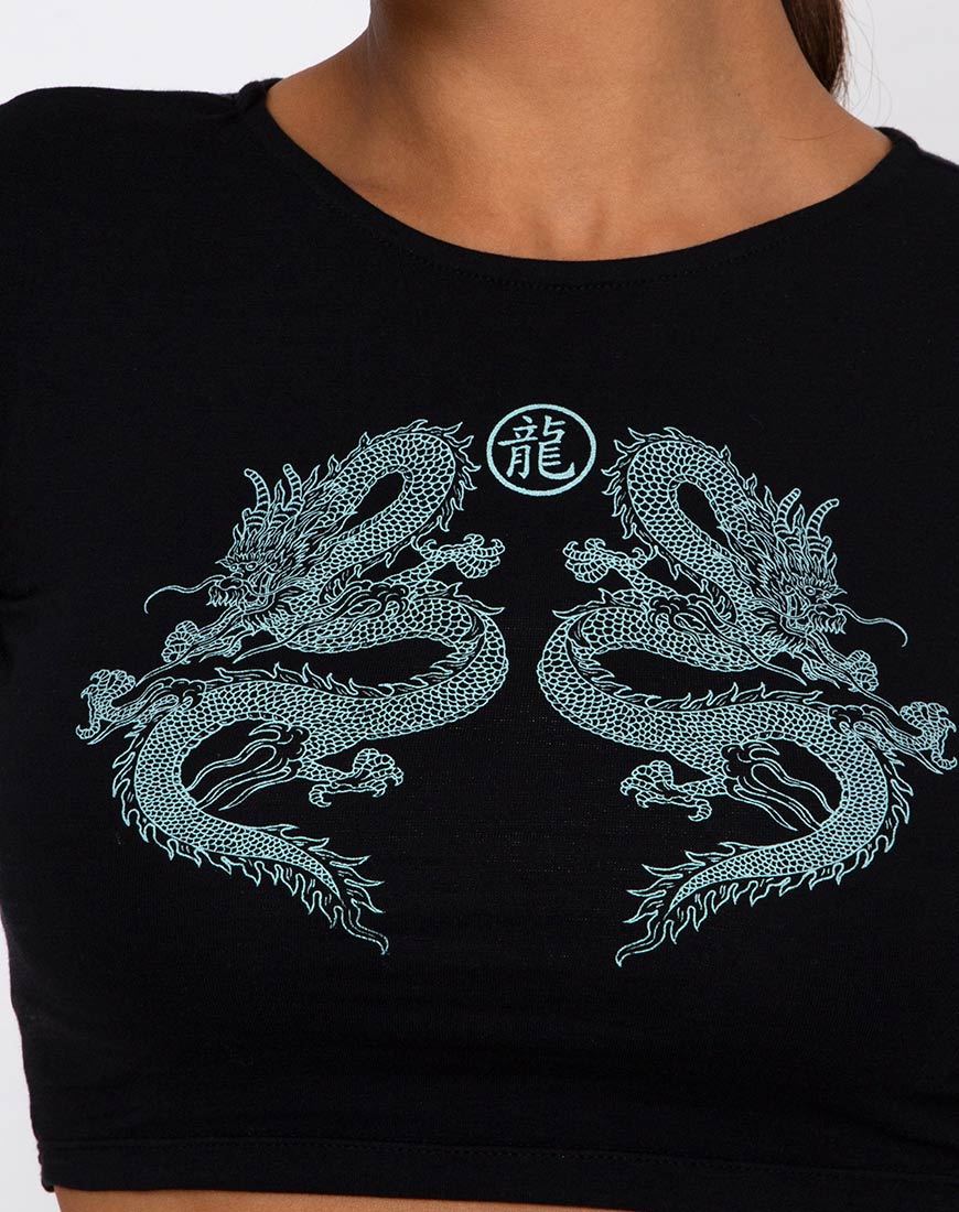 Tindy Top Dragon Flower Schwarz und Mint Platzierung - Image 6