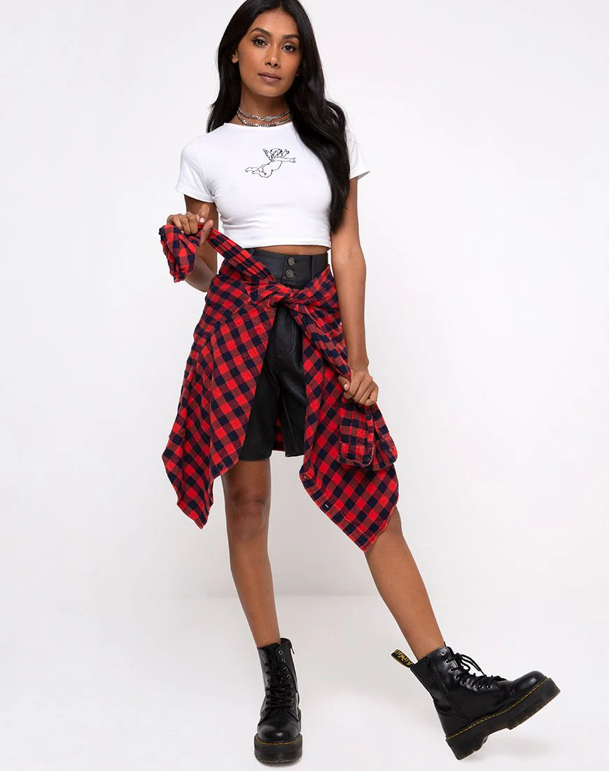 Tindy Crop Top in Weiß Cherub Embro Schwarz - Image 3