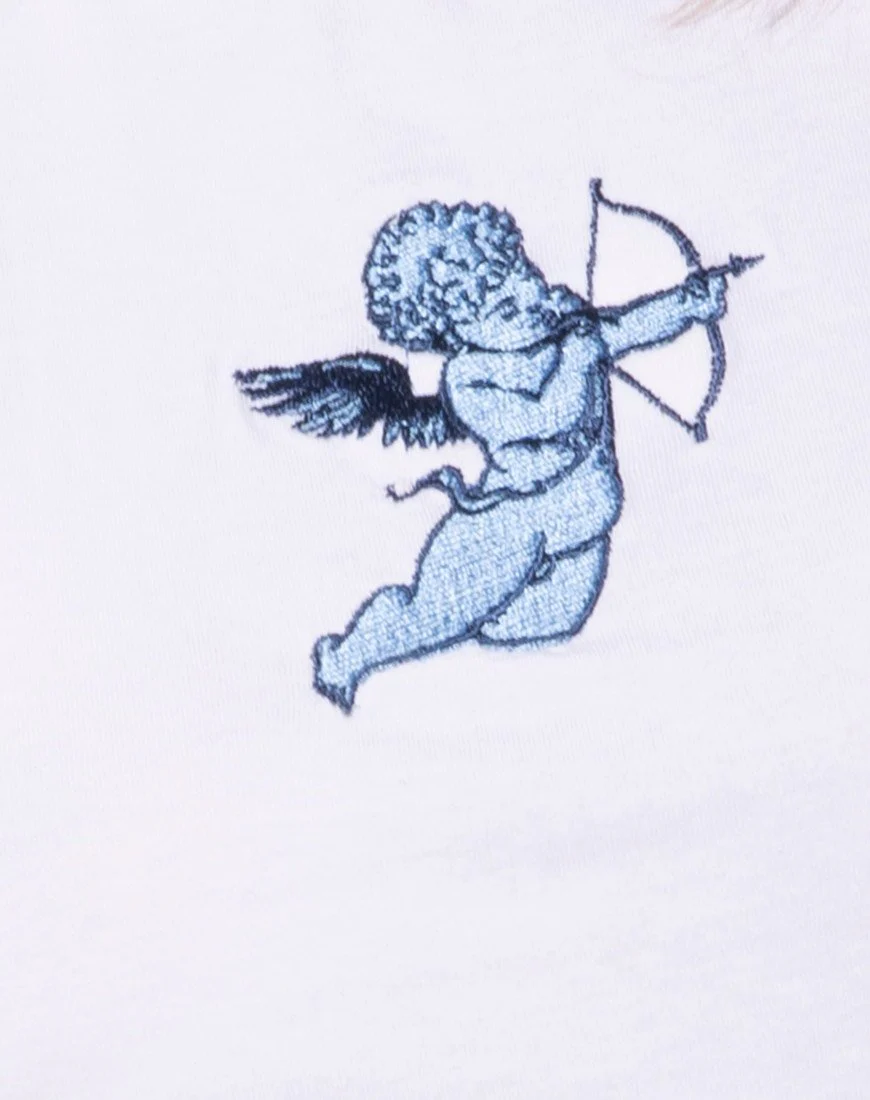 Tindy Crop Top in Weiß mit Amor-Stickerei - Image 6