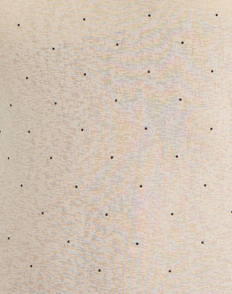 Tineko Langarm-Oberteil aus strukturiertem Jersey mit Polka-Muster in Beige - Image 5