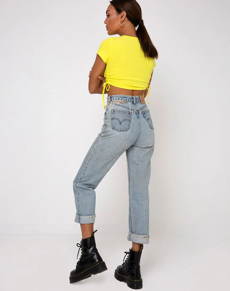 Tiner Crop Top aus Rippstrick in sonnigem Gelb - Image 3