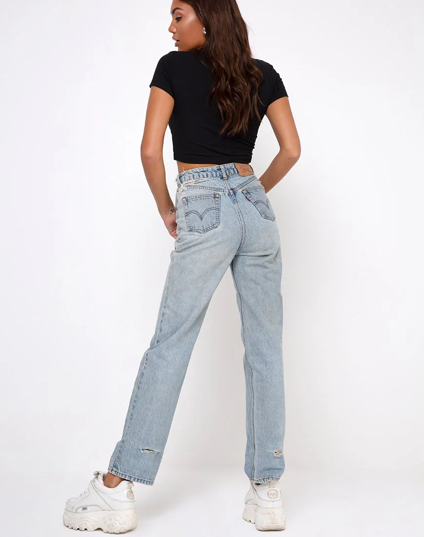 Tiney Crop Tee in Schwarz 'Aquarius' Diamante - Image 4