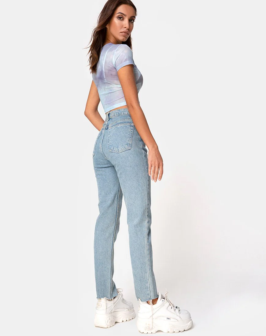 Tiney Crop Top Tee in Cherub Kiss Blau - Image 6