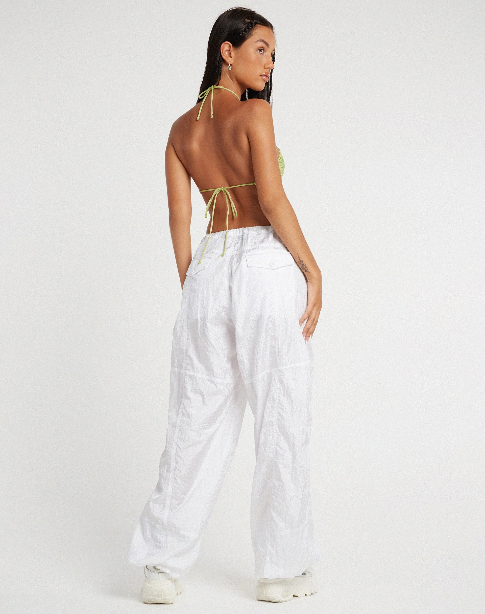 Tinimi Crop Top aus Drape Pailletten lindgrün - Image 5