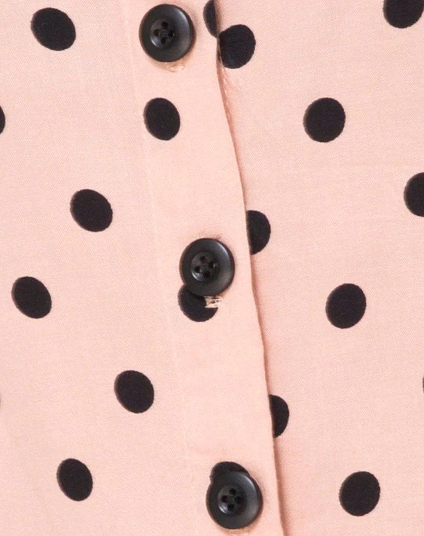 Tisha Babydoll Kleid in New Polka Nude Schwarz - Image 5