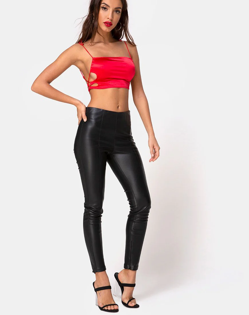 Tisya Crop Top in Satin Rot - Image 3