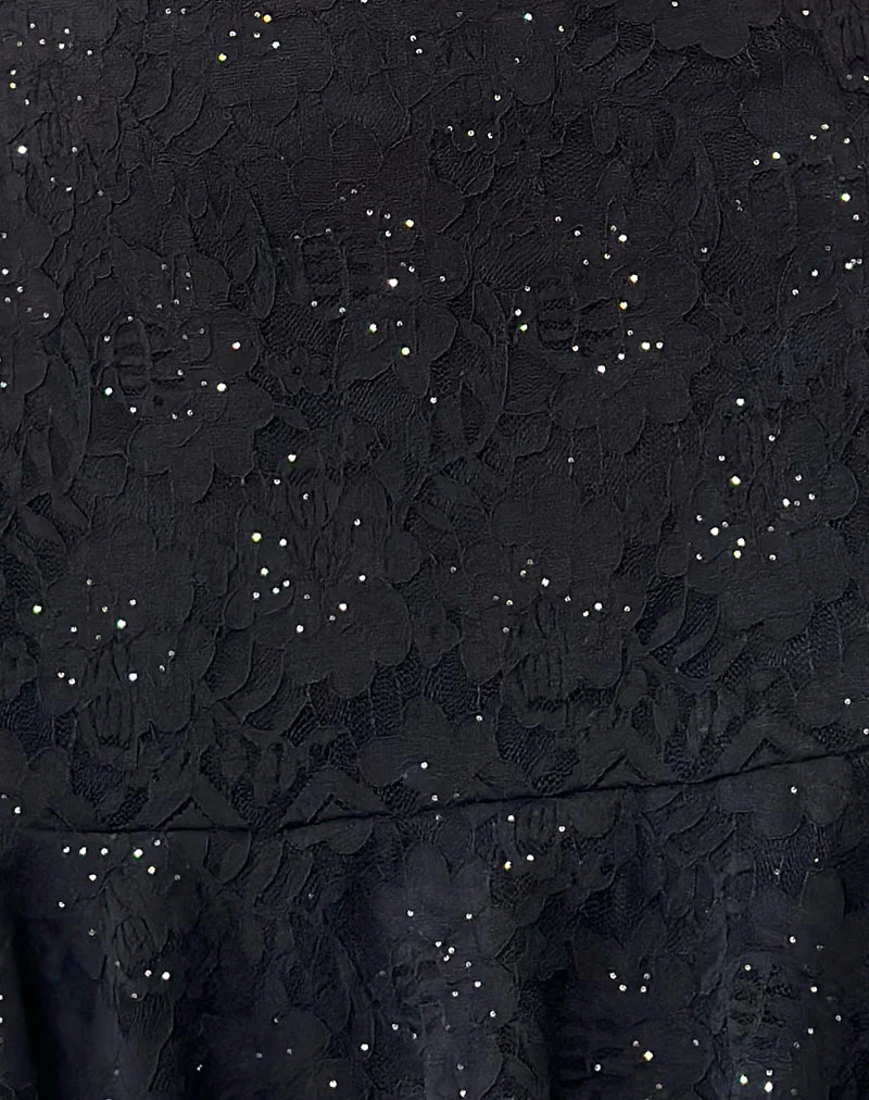 Tita Minikleid aus schwarzer Paillettenspitze - Image 6
