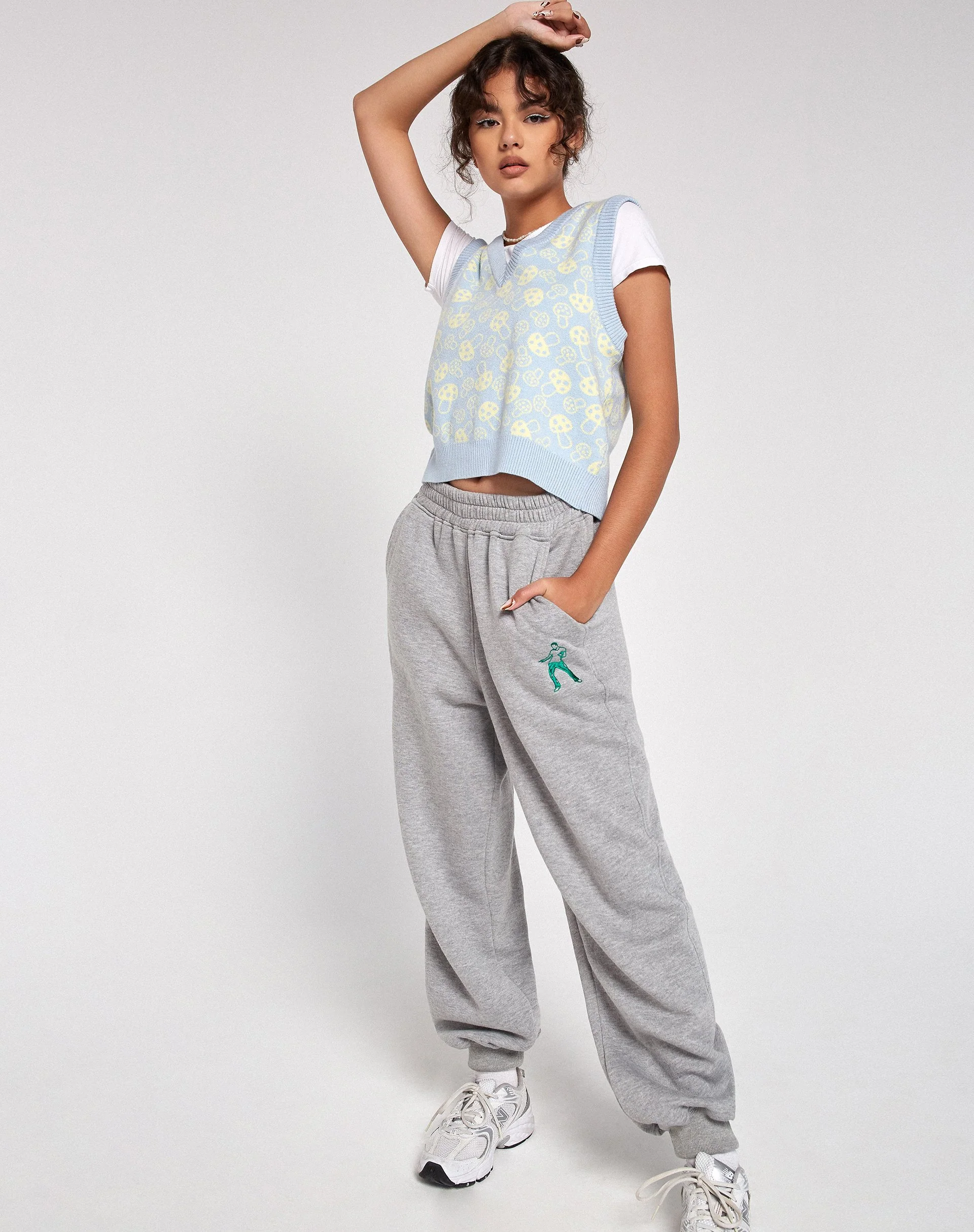 Tody Pullover-Weste in Baby Shroom Blau und Gelb - Image 4