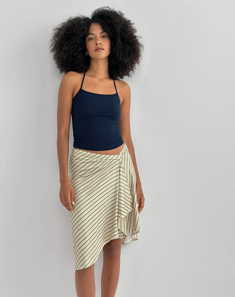 Tomoe Neckholder-Top aus Rayon Jersey Navy - Image 2