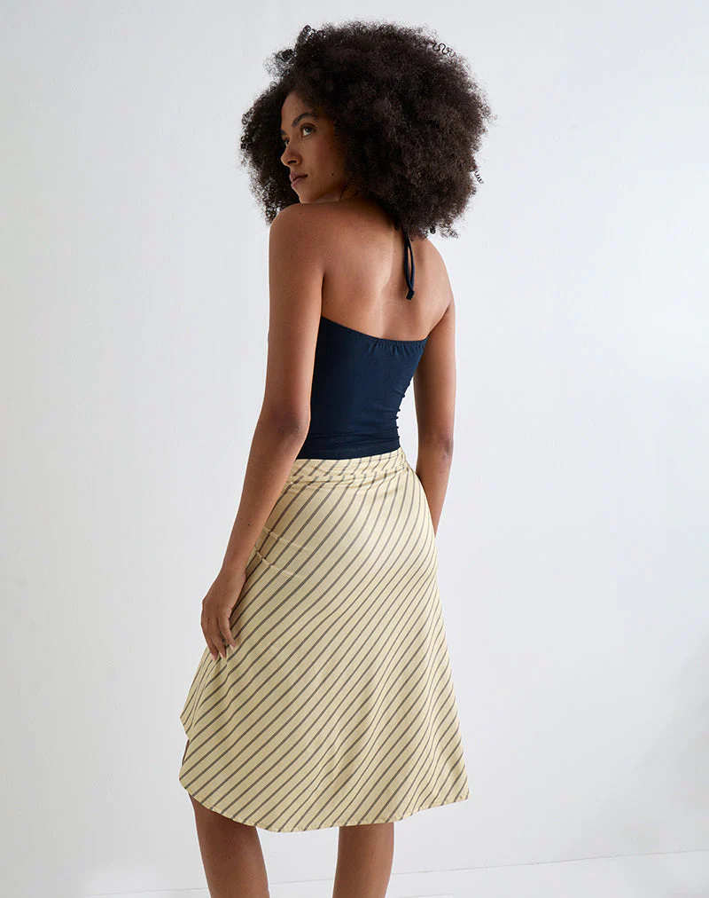 Tomoe Neckholder-Top aus Rayon Jersey Navy - Image 4