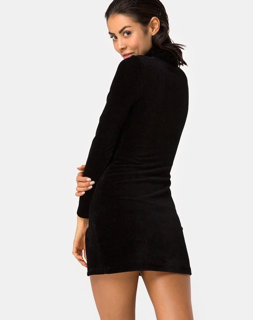 Tor-Kleid aus Samtripp Schwarz - Image 2