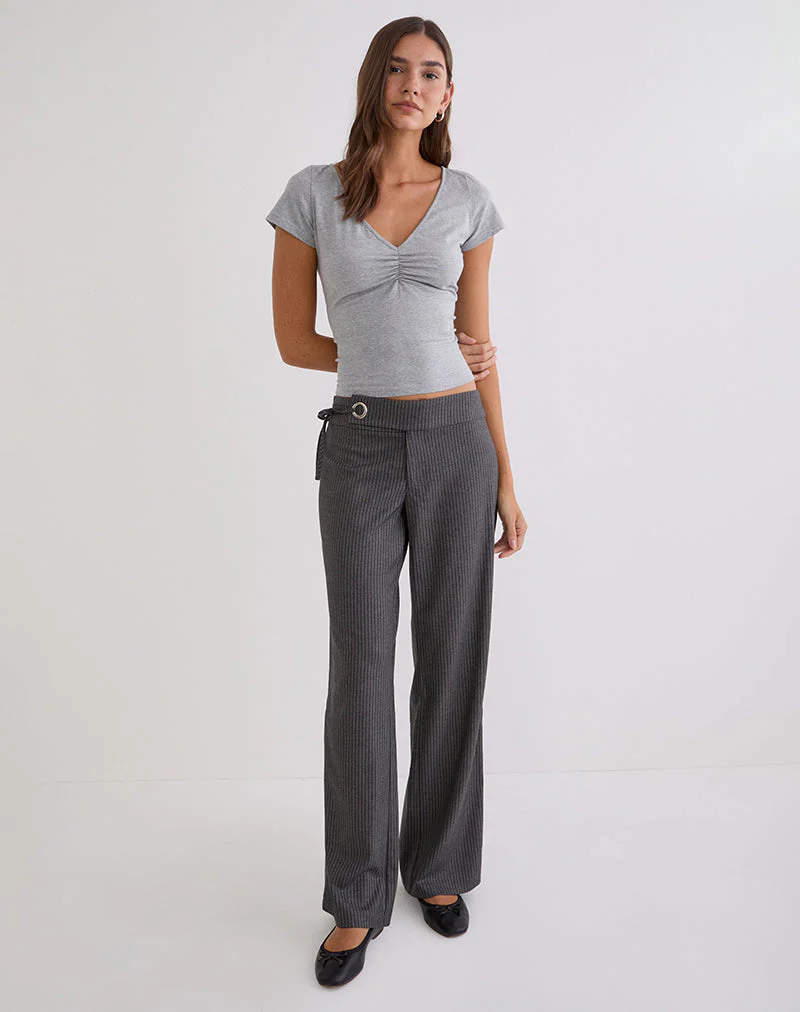 Tova Tie Tailoring Hose in Nadelstreifen grau - Image 2