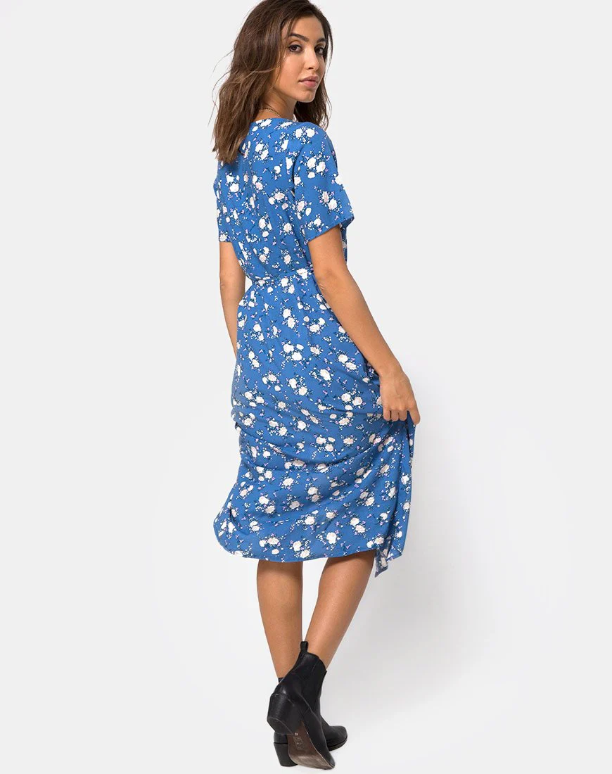 Trasti Midikleid in Soheila Floral Blau - Image 4