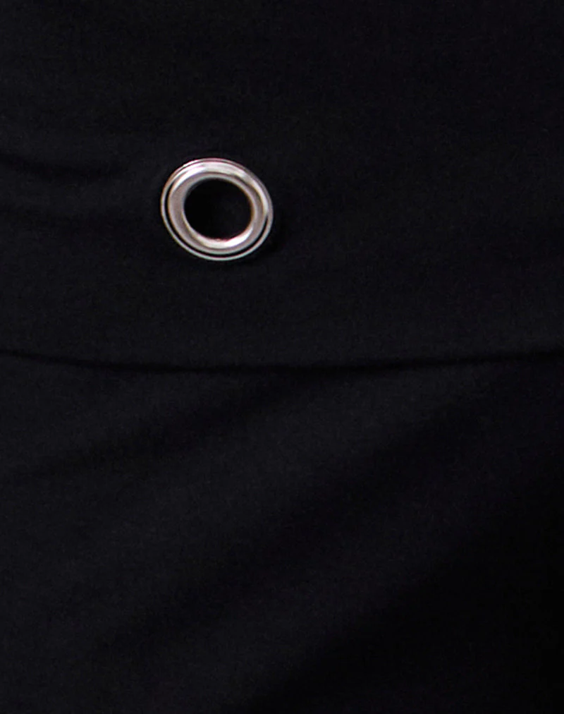 Travis Foldover-Hose in Schwarz mit Ösen - Image 5