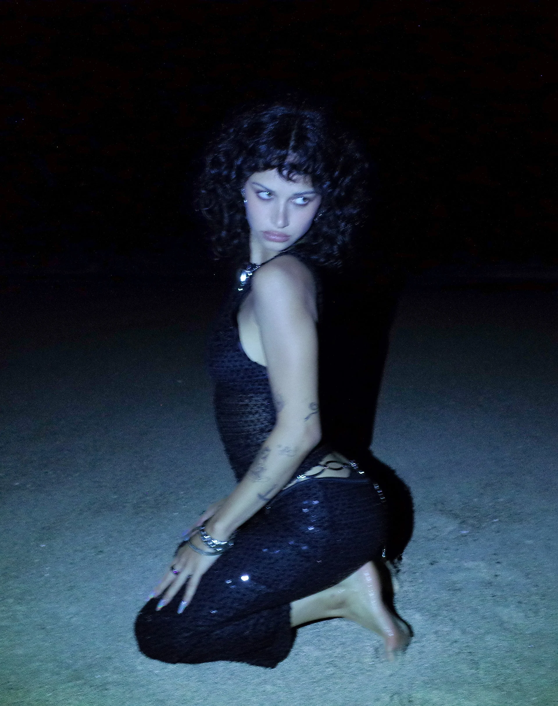 Tresha Maxirock aus Paillettenstrick Schwarz - Image 2