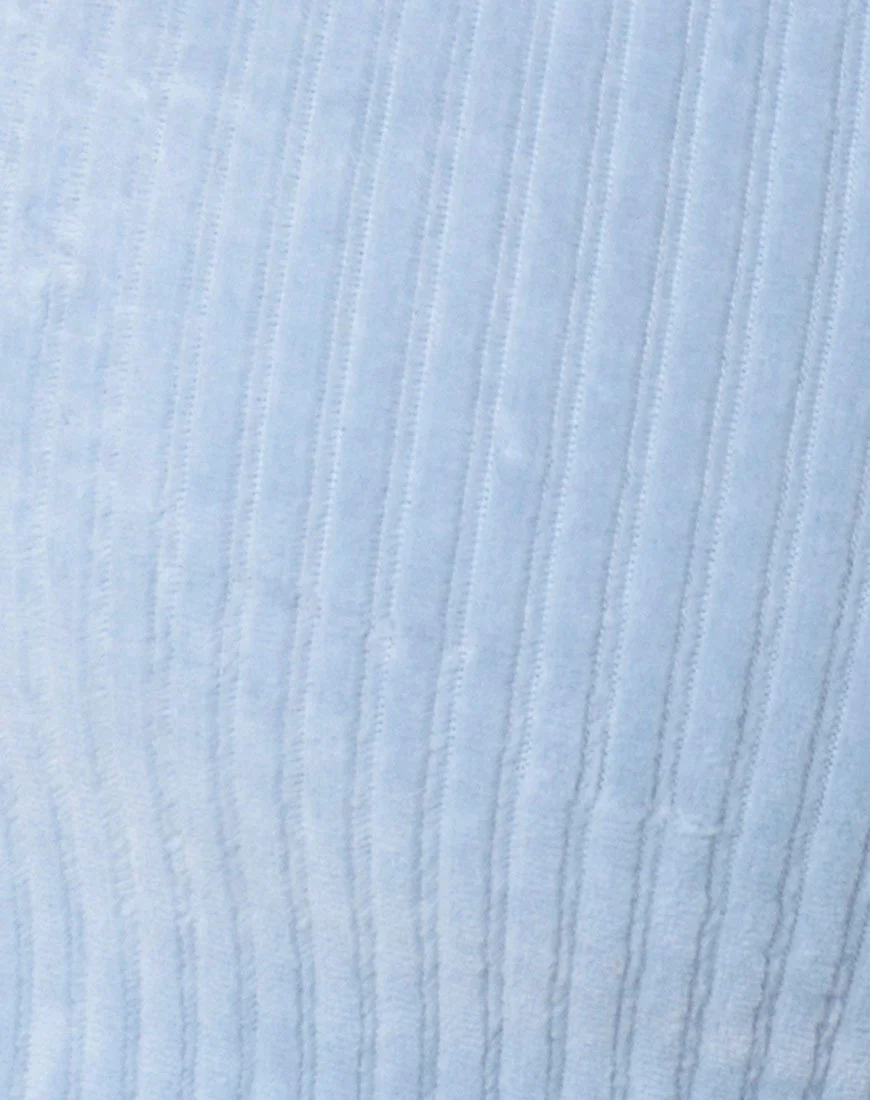 Schlauchtop aus flauschigem Strick in Babyblau - Image 5