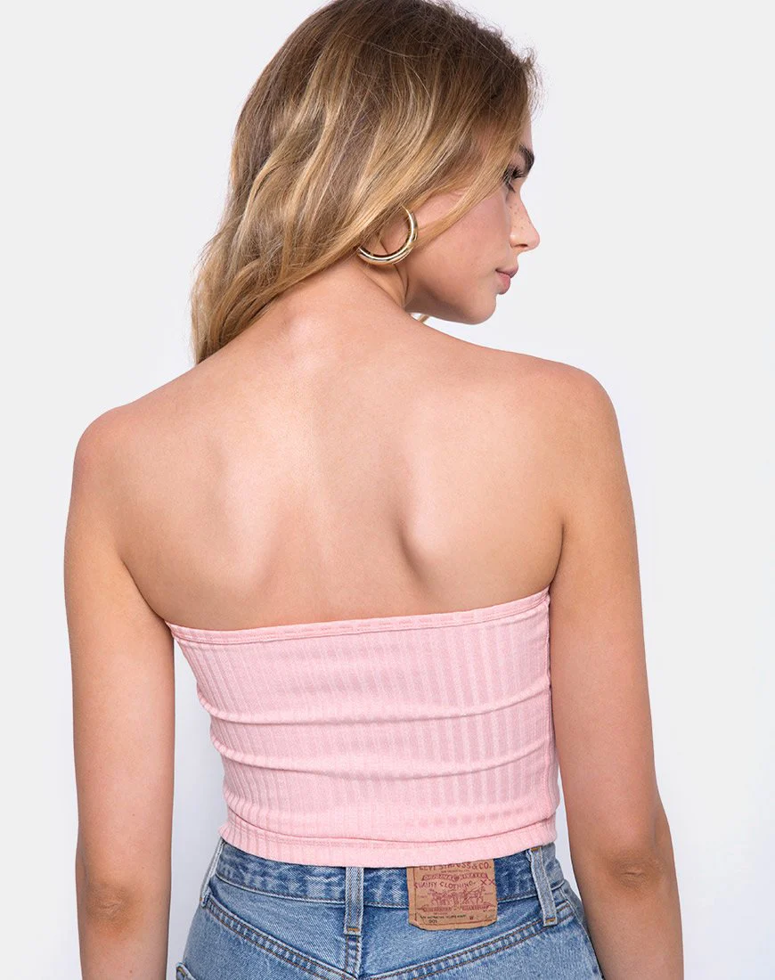Röhrentop in geripptem Blush - Image 2