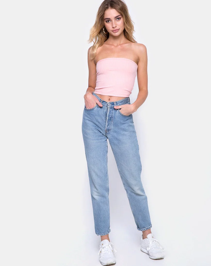 Röhrentop in geripptem Blush - Image 3