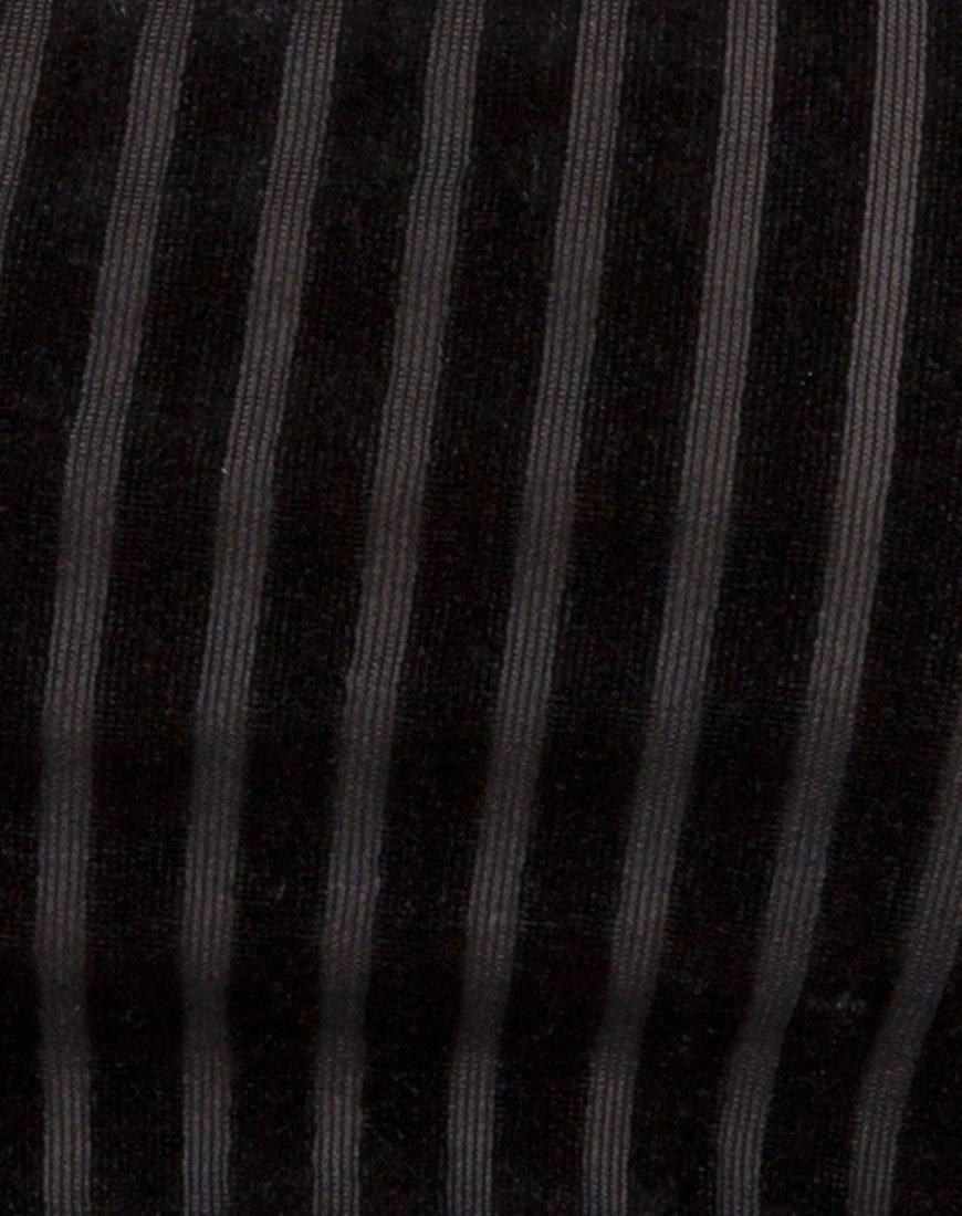 Röhrentop aus Samt mit transparenten Streifen Schwarz X Princess Polly - Image 5