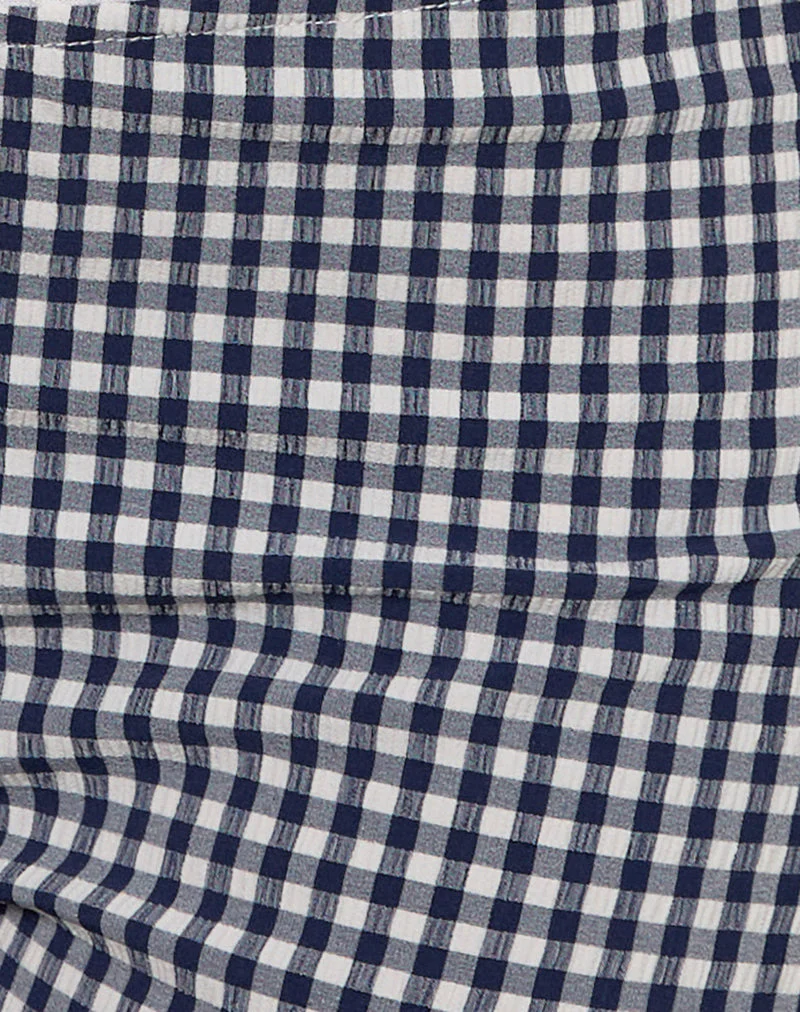Tuka Capri-Hose aus Seersucker Gingham Navy - Image 6