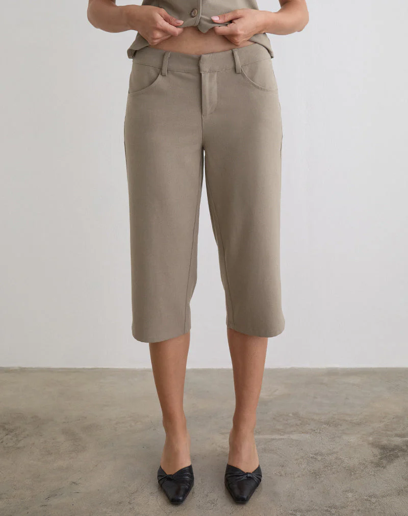 Tunian Capri-Hose in Tailoring Light Taupe - Image 3