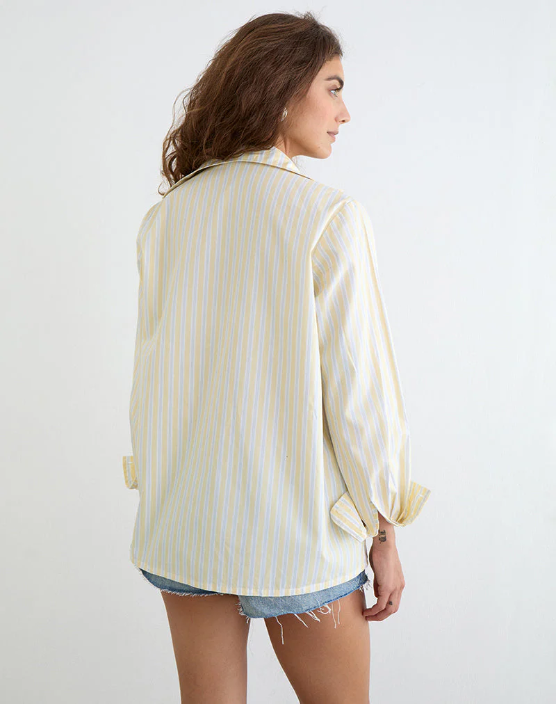 Turner Shirt in Candy Stripe Yellow - Image 3