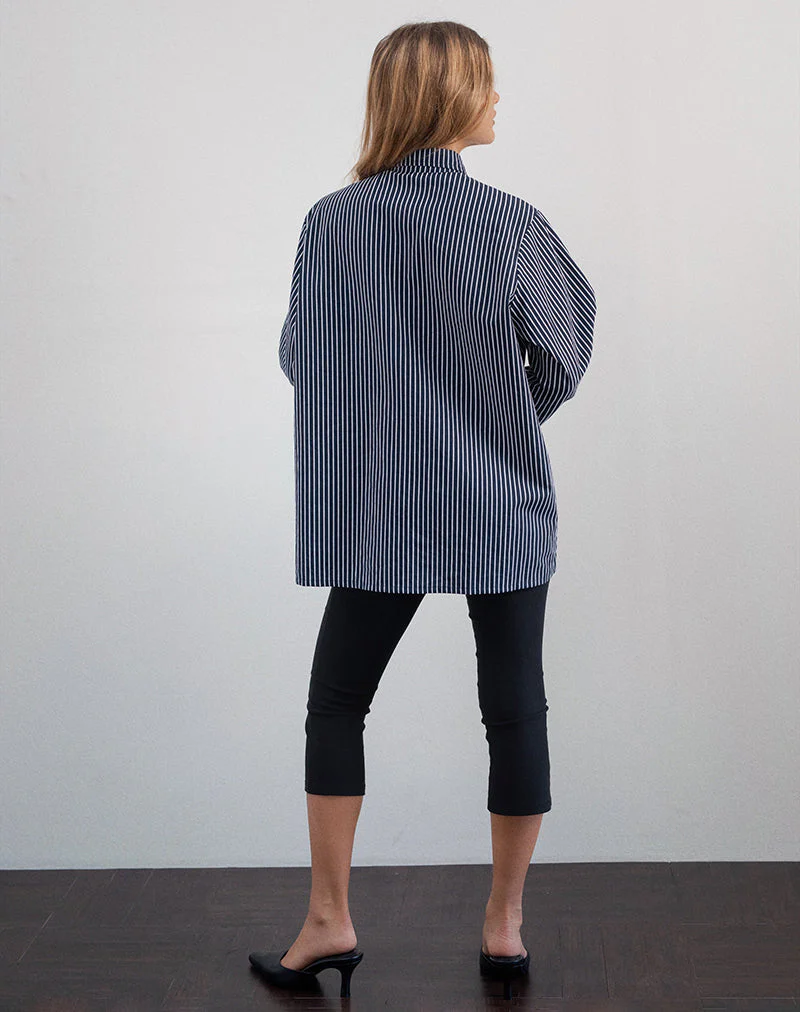 Turner Hemd in Mono Stripe Navy - Image 3