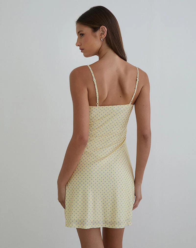 Turu Minikleid in Gelb mit kompakten grauen Punkten - Image 5