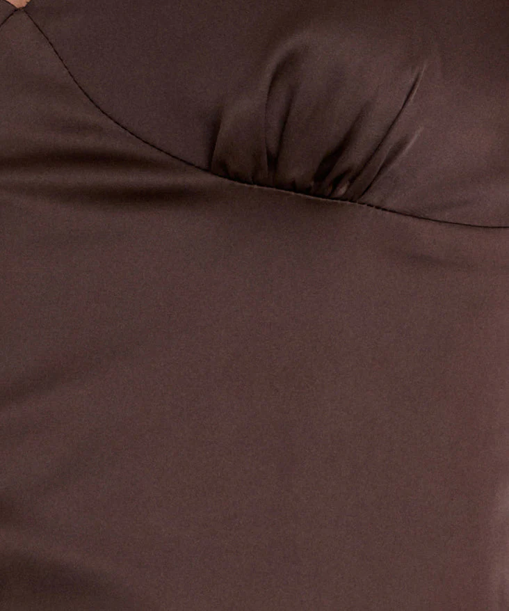 Turuti Cami Top aus Satin in Dunkelbraun - Image 8