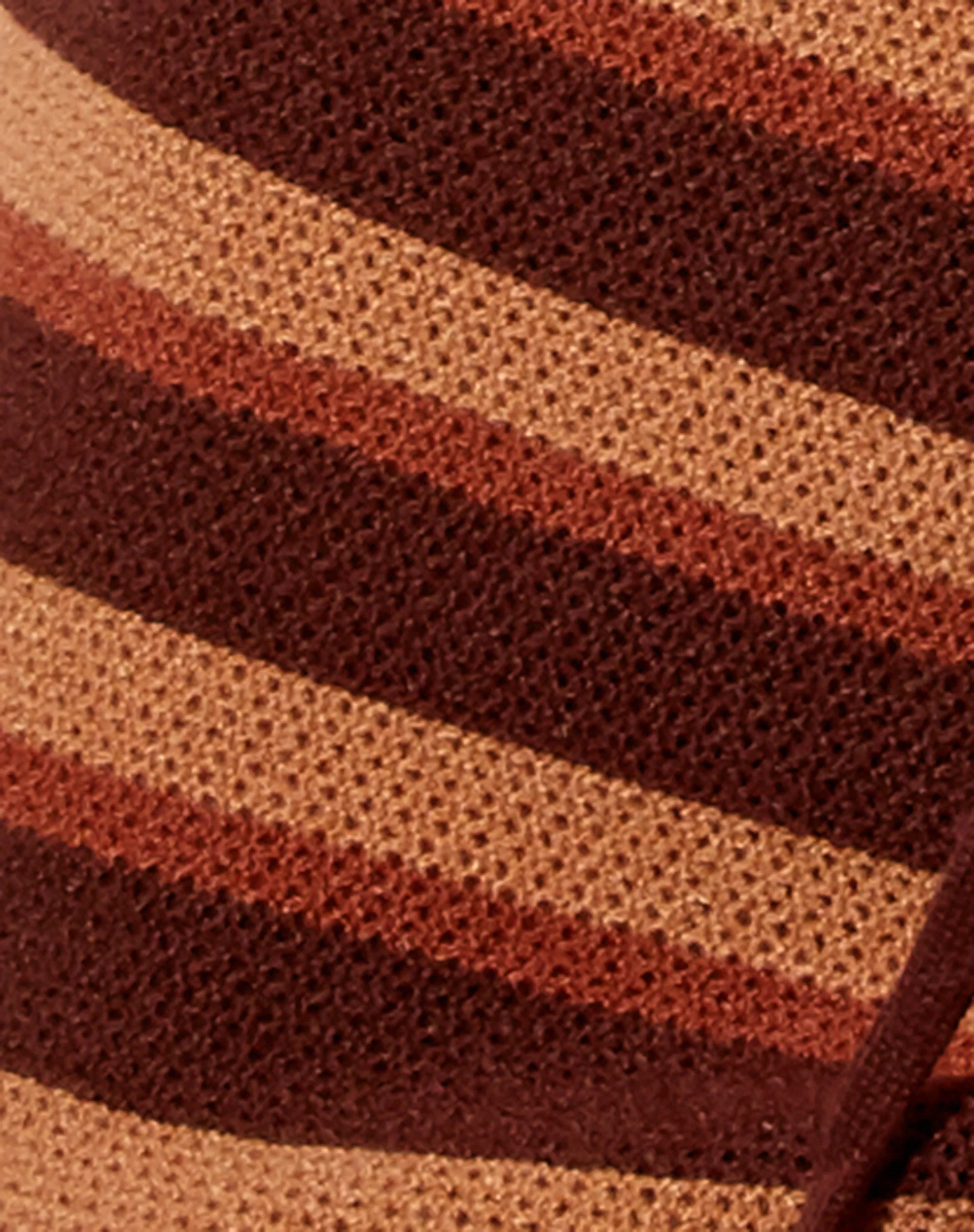 Tuwi Minirock in Crochet Knit Stripe Braun Schokolade - Image 5