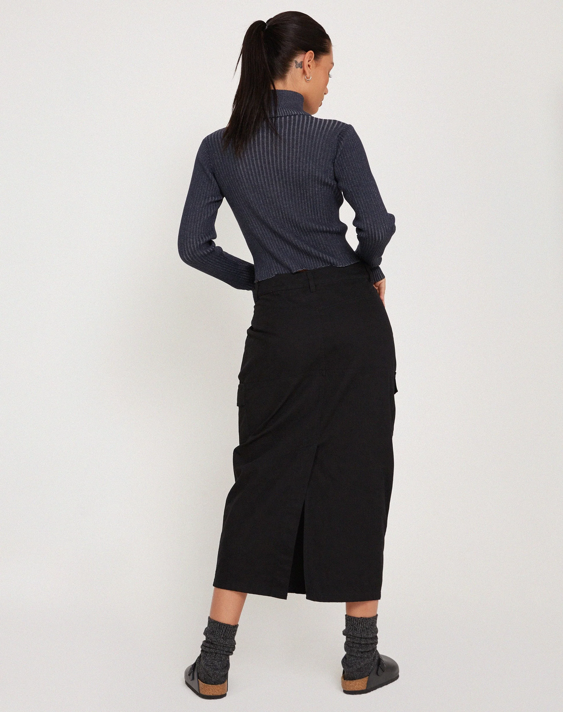 Tuzifa Gekürzter Pullover in Navy - Image 4