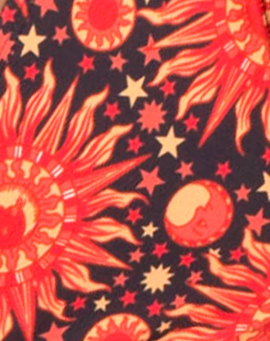 Twist Wrap Bikiniunterteil in Flaming Skies - Image 5
