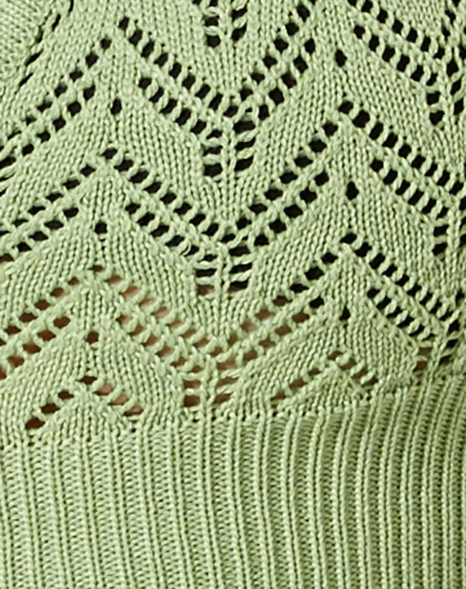 Tyas Cropped Cardi aus gehäkeltem Pointelle Grün - Image 6