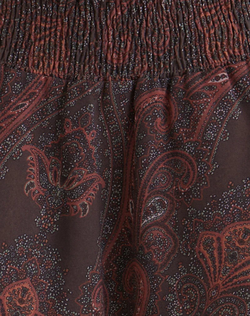 Tylan Minirock aus Chiffon in Royal Paisley Burgundy - Image 5
