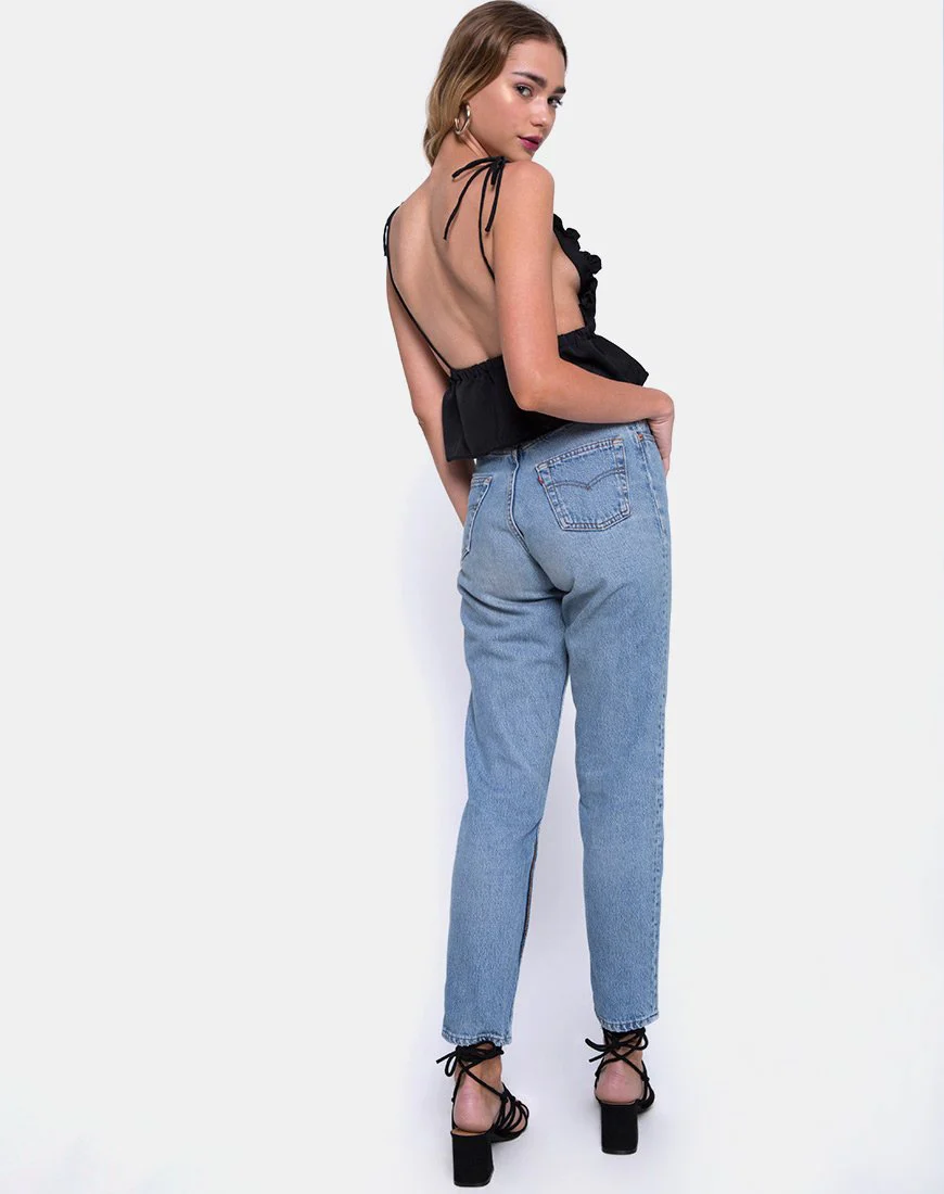 Tyrell Bralette Top in Satin Schwarz - Image 4